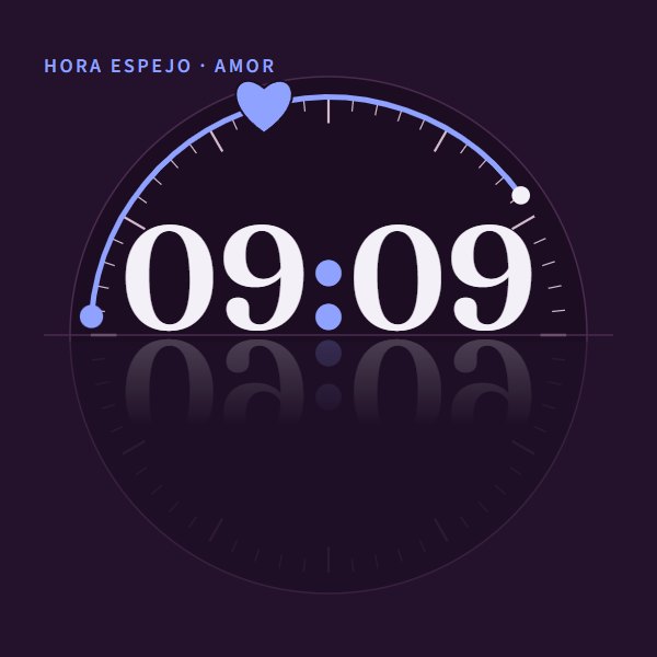 Hora espejo · amor 09:09 · amor