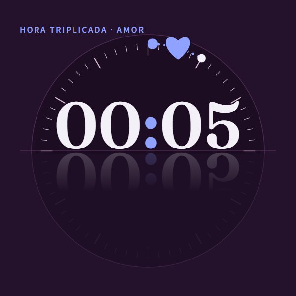 Hora triplicada · amor 00:05 · amor